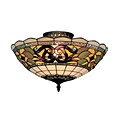 Elk Lighting Tiffany Buckingham 582941-TB9 8 3 Light Semi Flush Mount, Vintage Antique