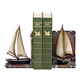 Sterling Industries 58291-39079 Set of 2 Sailboat Decorative Bookends, Brown/White