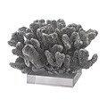 Sterling Industries 582112-11579 7 Coral On Acrylic Base Sculpture, Silver Leaf