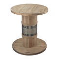 Sterling Industries 582138-0329 32 Round Accent Table; Washed Pine With Aluminium