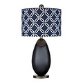 Dimond Lighting Sevenoakes 582D25219 25 Incandescent Table Lamp; Navy Blue with Black Nickel