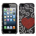 Insten® Diamante Protector Cover F/iPhone 5/5S; Heart