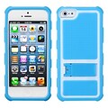 Insten® Gummy Case W/Armor Stand F/iPhone 5/5S; Baby Blue