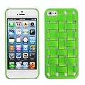 Insten® Rubberized Weave Texture Back Protector Cover F/iPhone 5/5S; Dr Green