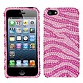 Insten® Diamante Protector Cover F/iPhone 5/5S; Pink/Hot-Pink Zebra Skin