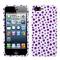 Insten® Phone Protector Cover F/iPhone 5/5S; Purple Mixed Polka Dots