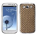 Insten® Executive Back Protector Case For Samsung Galaxy SIII; Brown Silver Plating Plaid/Golden
