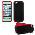 Insten® Fusion Protector Cover F/iPhone 5/5S; Black/Red Frosted