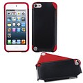 Insten® Fusion Hybrid Cover For iPod Touch 5th Gen; Black/Red