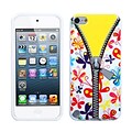 Insten® TPU Plastic Gummy Skin Phone Cover For iPod Touch 5th Gen; Butterfly/Zipper