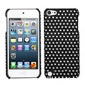 Insten® Diamante Dots Phone Back Protector Cover For iPod Touch 5th Gen; Black/White