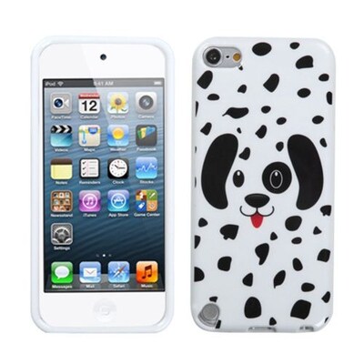 Insten® TPU Plastic Gummy Skin Phone Cover For iPod Touch 5th Gen; Dotted Dalmatian