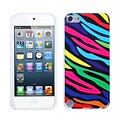 Insten® Zebra Skin TPU Plastic Gummy Skin Phone Cover For iPod Touch 5th Gen, Neon