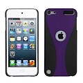 Insten® Wave Phone Back Rubberized Protector Cover For iPod Touch 5th Gen; Purple/Black (1017512)