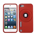 Insten® Camera Style Stand Pastel Skin Cover With Lanyard For iPod Touch 5th Gen; Red
