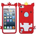 Insten® Silicone Skin Soft Phone Cover For iPod Touch 5th Gen; Red Piggie