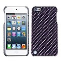 Insten® Stripe Diamante Phone Back Protector Cover For iPod Touch 5th Gen; Purple/Black