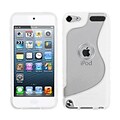 Insten® Transparent S-Shape Gummy Cover For iPod Touch 5th Gen; Clear/Solid White