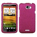 Insten® Diamante Protector Cover For HTC-One X/X+; Hot-Pink