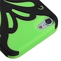 Insten® Butterflykiss Hybrid Protector Cover For iPod Touch 5th Gen; Black/Electric Green