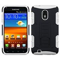 Insten® Rubberized Car Armor Stand Protector Cover F/Samsung D710; R760, Galaxy S II 4G, Black/White