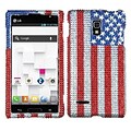 Insten® Diamante Protector Cover For LG P769; United States National Flag