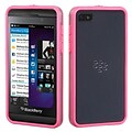 Insten® MyBumper Phone Protector Cover For BlackBerry Z10; Pink/Transparent Clear
