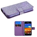 Insten® Diamonds Book-Style MyJacket Wallet For Samsung D710; R760, Galaxy S II S2 4G, Purple