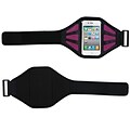 Insten® Vertical Pouch Universal Sport Armband W/Hot-Pink Mess Ports, Black