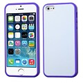 Insten® Gummy Cover F/iPhone 5/5S; Glassy Solid White/Purple