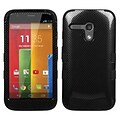 Insten® TUFF Hybrid Protector Case For Motorola G; Black Carbon Fiber