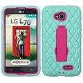 Insten® Symbiosis Stand Protector Cover For LG MS323/VS450PP, Diamond Hot-Pink/Sky Blue
