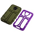 Insten® Rubberized Protector Cover F/Samsung Galaxy S5; Grape/Yellowish Green Cross