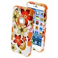 Insten® TUFF Hybrid Phone Protector Cover F/4.7 iPhone 6; Hibiscus Flower Romance/Orange