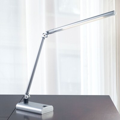 Lavish Home 26 x 3.12 Aluminum & Plastic Desk Lamp, Silver