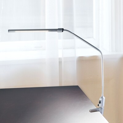 Lavish Home 41" Plastic LED Clamp Desk Lamp, Silver