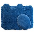 Lavish Home Bath Mat Rug Set; Polyester Fabric 24 x 19.5 Navy