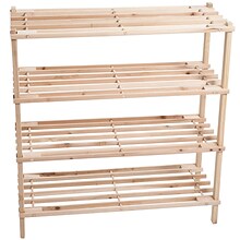 Lavish Home 26.25 x 25 Pine Wood Shoe Rack