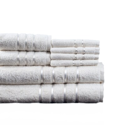 Lavish Home Cotton Plush Bath Towel Set; White