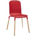 Modway Stack Wood EEI-1054 Steel/Wood Dining Chairs; Red