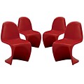 Modway EEI-1253-RED Set of 4 Slither Kids Chair, Red
