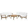 Modway Marina EEI-1476-NAT-WHI-SET 7 Piece Fabric Sofa Set, Natural White