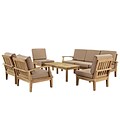 Modway Marina EEI-1479-NAT-MOC-SET 8 Piece Fabric Sofa Set, Natural Mocha