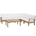 Modway Marina EEI-1599-NAT-WHI-SET 7 Piece Fabric Sofa Set, White