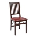 OSP Designs Solid Wood Folding Chair, Espresso & Red Seat
