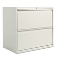 Alera® 2-Drawer Lateral File Cabinet; Light Gray, Letter and Legal (ALELF3029LG)