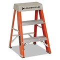 Louisville Fiberglass Heavy Duty Step Ladder, 28.28, Orange, 2 Steps, 300 lbs.
