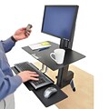 Ergotron® 1/4 x 23 WorkFit-S Sit-Stand Workstation With Worksurface For Standard Monitors, Black