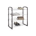 Whitmor Faux Leather 4-Tier Closet Shelves, Chrome