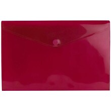 JAM Paper® Plastic Envelopes with VELCRO® Brand Closure, Letter Booklet, 9.75 x 13, Red Poly, 12/pac